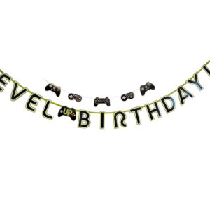 Level Up Birthday Double Banner - 1 Double Bannner or 6 Double Banners/Case