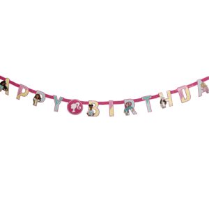 Barbie "Happy Birthday" Banner - 1 Banner or 12 Banners/Case