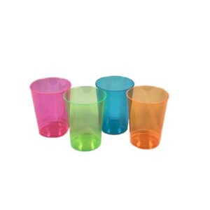 10oz Neon Cups, Plastic - 4 Assorted Colors - 50 Cups/Pack or 600 Cups/Case