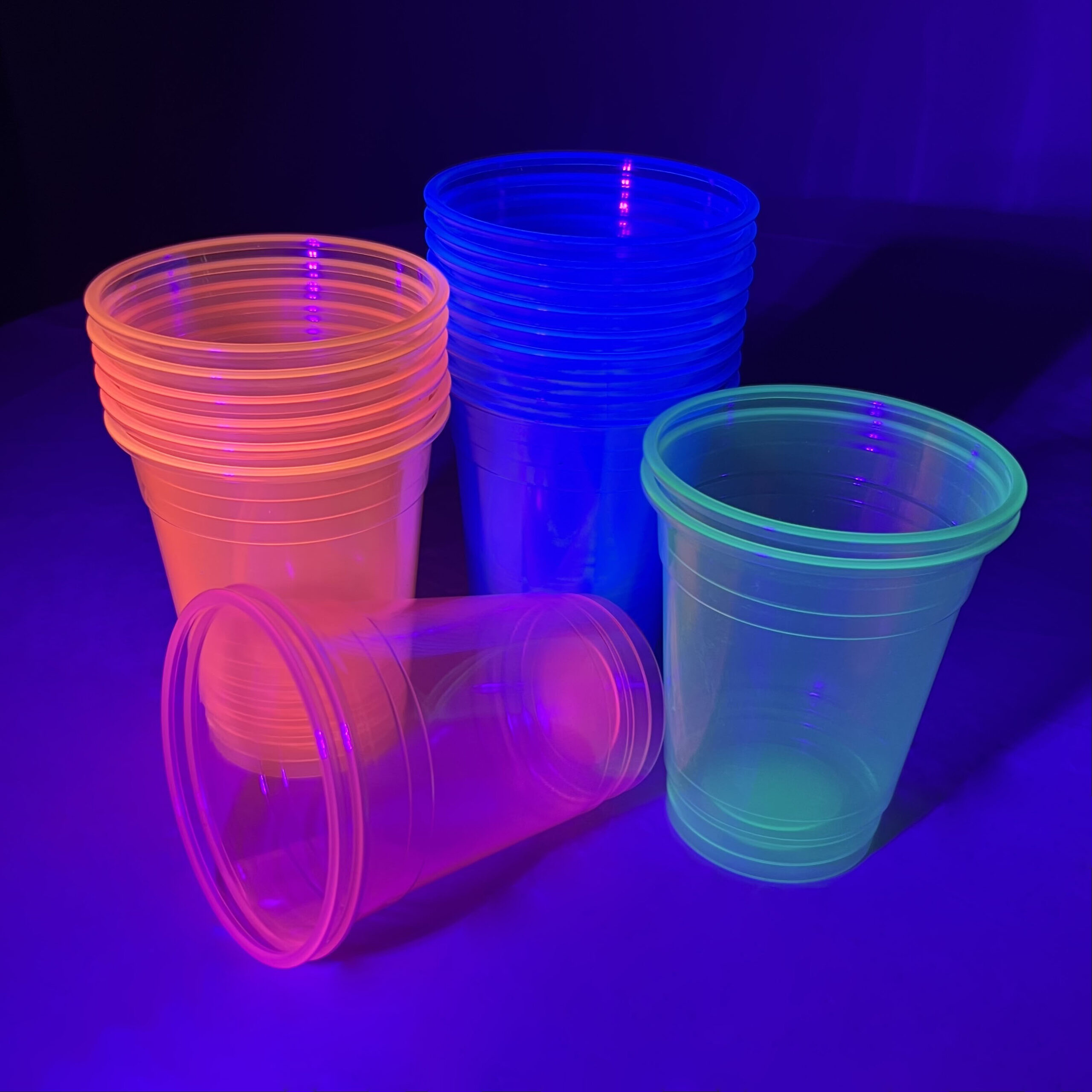 12oz Neon Cups, Soft Plastic - 40 Cups/Pack or 400 Cups/Case - Image 2