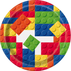 Building Blocks 7in Plate - 8 Plates/Pack or 96 Plates/Case