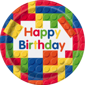 Building Blocks 9in Plates - 8 Plates/Pack or 96 Plates/Case