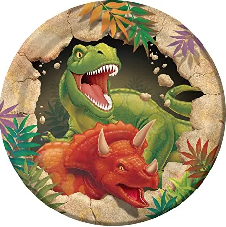 Dino Blast 7in Plates - 8 Plates/Pack or 96 Plates/Case