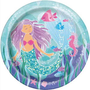 Mermaid 9in Plates - 8 Plates/Pack or 96 Plates/Case