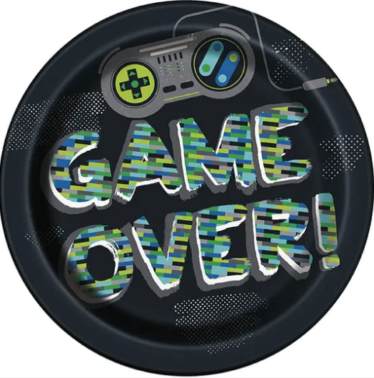 Gamer Birthday 9in Plate - 8 Plates/Pack or 48 Plates/Case