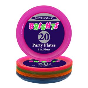 Neon Party Plates - 9" Assorted - 20 Plates/Pack or 240 Plates/Case