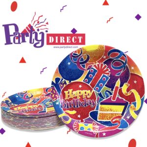 Birthday Fun 9" Plates - 50 Plates/Pack or 500 Plates/Case