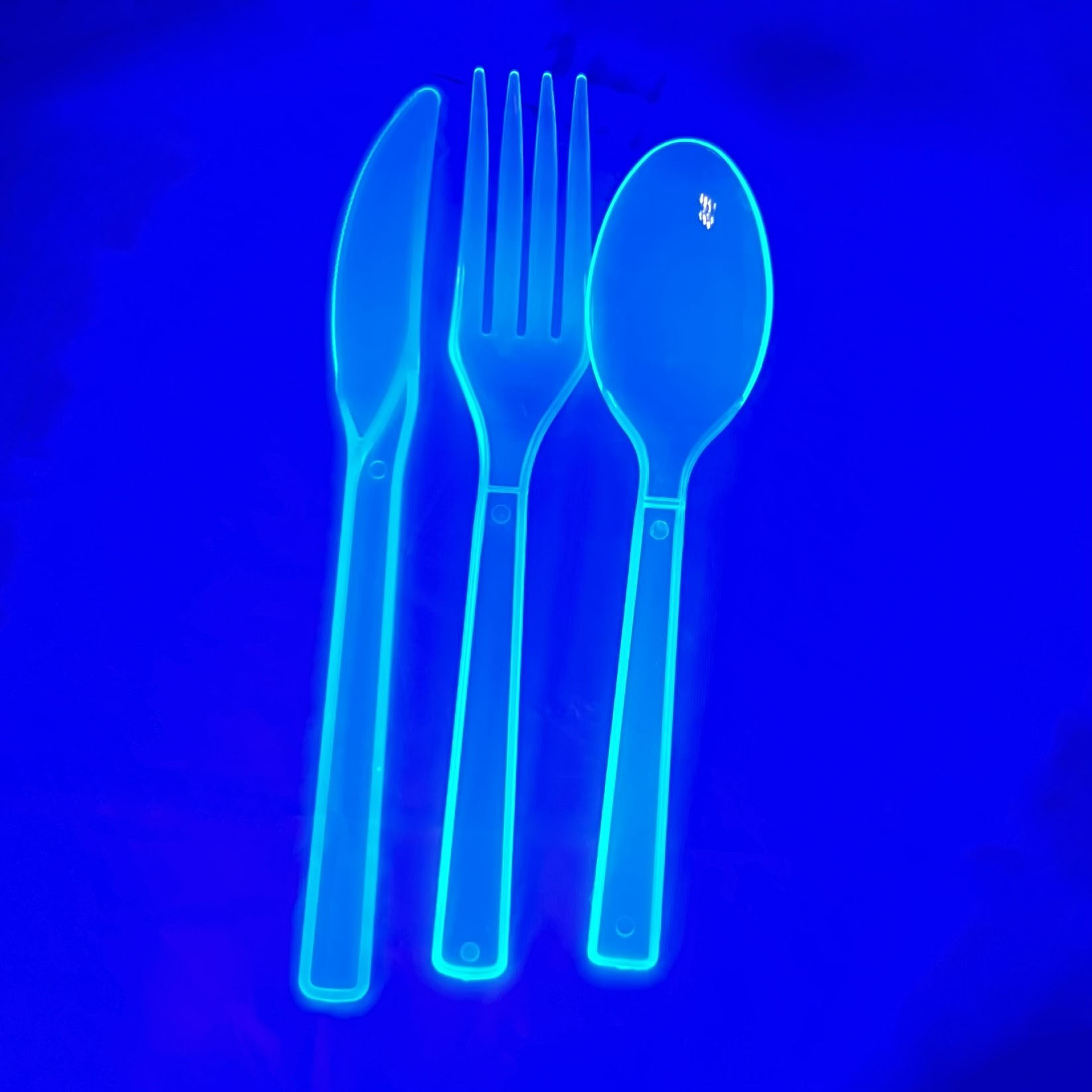 Neon Blue Cutlery - 51 Pieces/Pack or 1,224 Pieces/Case - Image 2