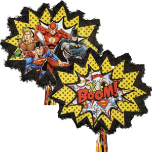 "Justice League", 2-Sided, Pull-String Pinata - 1 Pinata or 4 Pinatas/Case