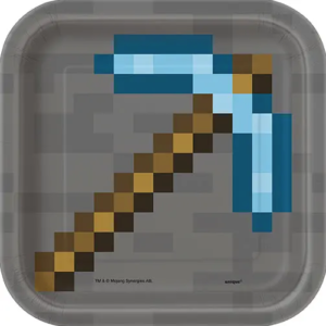 Minecraft 7in Square Plates - 8 Plates/Pack or 96 Plates/Case