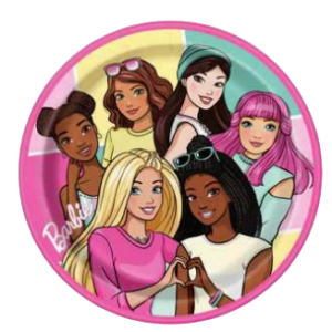 Barbie and Friends 9in Plate - 8 Plates/Pack or 96 Plates/Case