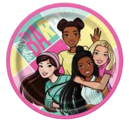Barbie and Friends 7in Plate - 8 Plates/Pack or 96 Plates/Case
