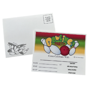 Bowling Party Postcard Invitation with Custom Imprint - 2500/Case