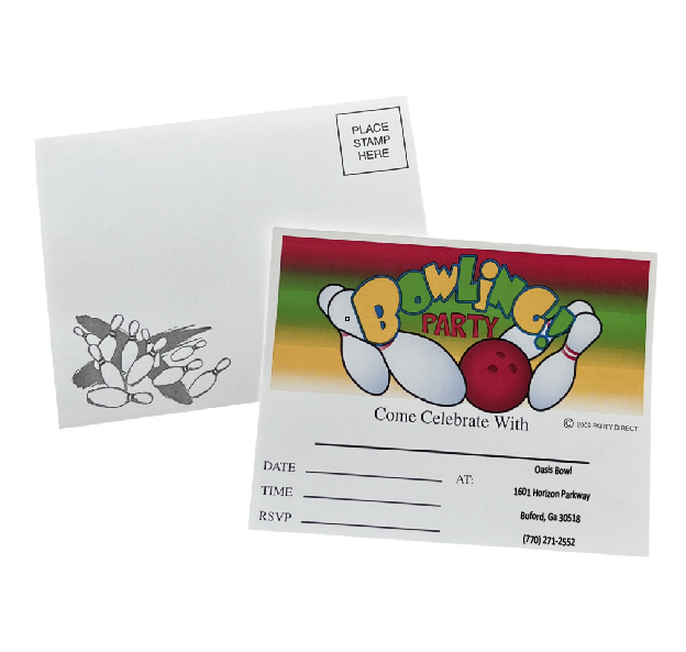 Bowling Party Postcard Invitation with Custom Imprint - 2500/Case