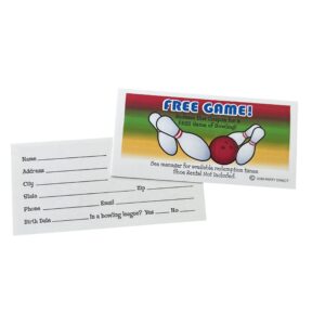 Bowling Party Free Game Coupon - 250/Pack or 3,000/Case