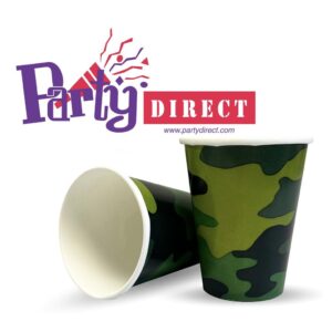 Camouflage 9oz Paper Cups - 25 Cups/Pack or 500 Cups/Case