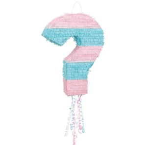 "Gender Reveal", Blue and Pink, Question Mark, Pinata - 1 Pinata or 4 Pinatas/Case