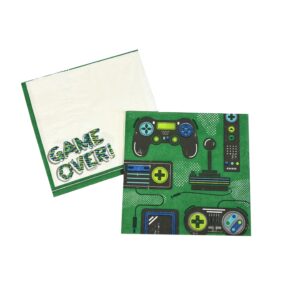 Gamer Birthday Luncheon Napkins - 16 Napkins/Pack or 96 Napkins/Case