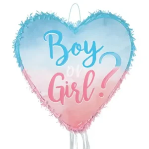 "Gender Reveal, Boy or Girl", Pull-String Pinata - 1 Pinata or 4 Pinatas/Case