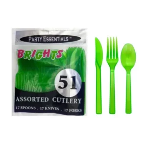 Neon Green Cutlery - 51 Pieces/Pack or 1,224 Pieces/Case
