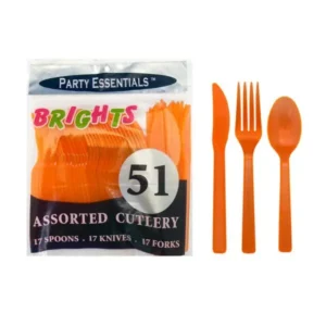 Neon Orange Cutlery -  51 Pieces/Pack or 1,224 Pieces/Case