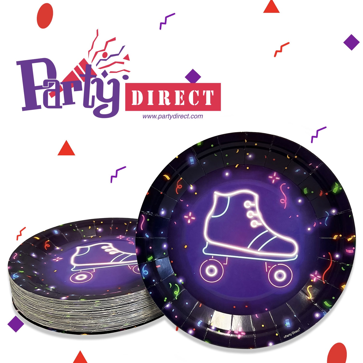 Neon Skate 7in Plates - 50 Plates/Pack or 500 Plates/Case