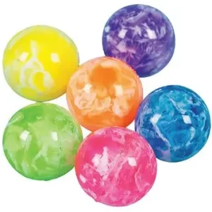 1" Assorted Marble Hi-Bounce Ball - 144 Pieces/Bag
