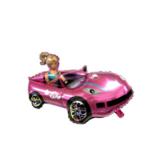 Barbie Hot Pink Convertible 3D Foil Mylar Balloon - 1 Balloon