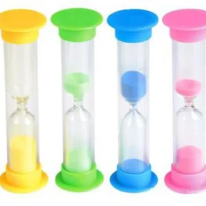 2-Minute Sand Timers, 3.5" Assorted Colors - 12 Timers/Pack