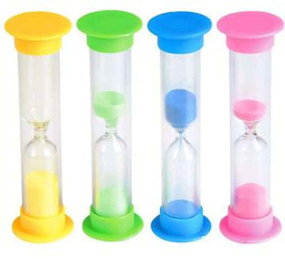 2-Minute Sand Timers, 3.5" Assorted Colors - 12 Timers/Pack
