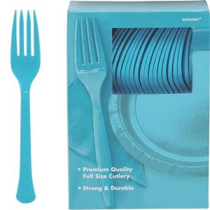 Jumbo Plastic Table Rolls - 1 Roll or 4 Rolls/Case - Caribbean Blue