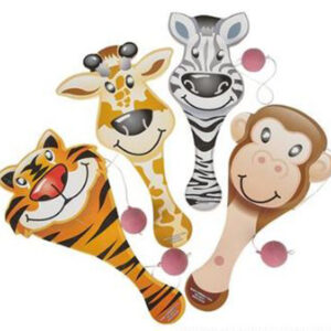 Zoo Animal 9" Paddle Ball, Assorted - 12pcs/Pack