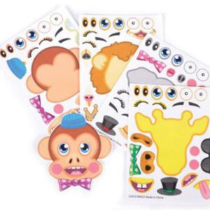 Make-A-Face Zoo Animal Stickers, 12 Sheets/Bag
