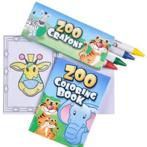 Zoo Animal Coloring Set with Crayons - 12 Sets/Bag