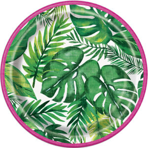 Palm Tropical Luau 7in Plate - 8 Plates/Pack or 96 Plates/Case