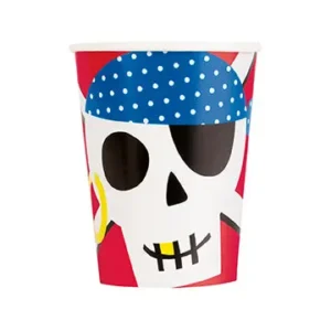 Ahoy Pirate 9oz Cups - 8 Cups/Pack