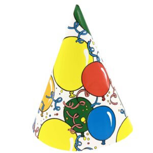 Party Hats with Balloons & Confetti - 25 Hats/Pack