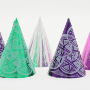Foil Party Cone Hats, Assorted Colors - 5 Hats/Pack