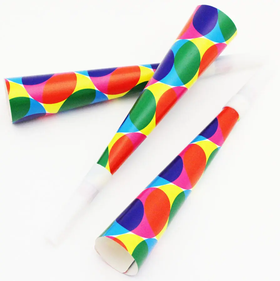 Colorful Circles Party Horns - 25 Horns/Pack