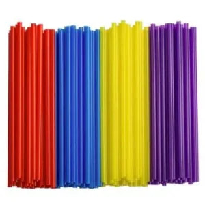 Assorted Colors Plastic Straw - 500/Case