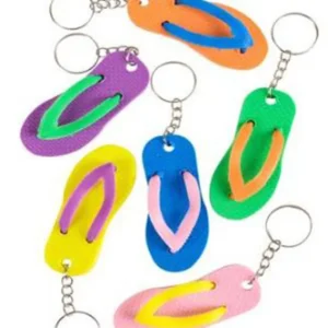 2.5" Assorted Flip-Flop Keychain - 12 Pieces/Bag