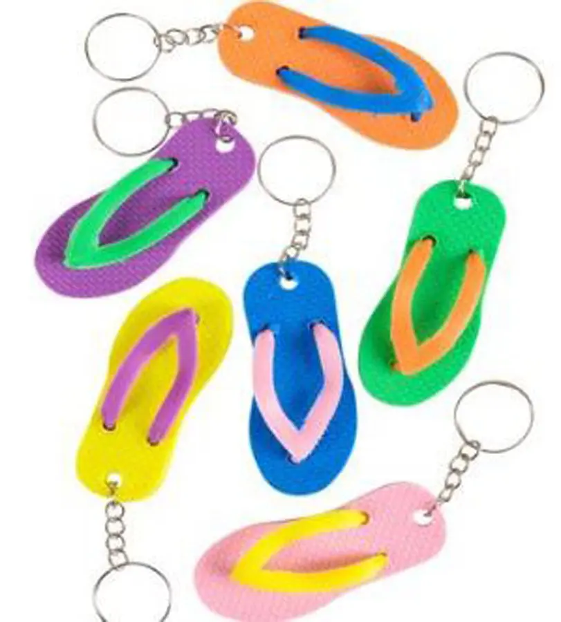 2.5" Assorted Flip-Flop Keychain - 12 Pieces/Bag