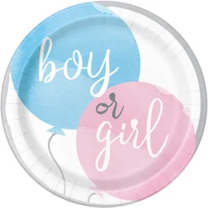 Gender Reveal 9" Plates - 8 Plates/Pack or 96 Plates/Case