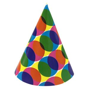 Party Hats with Colorful Circles - 25 Hats/Pack
