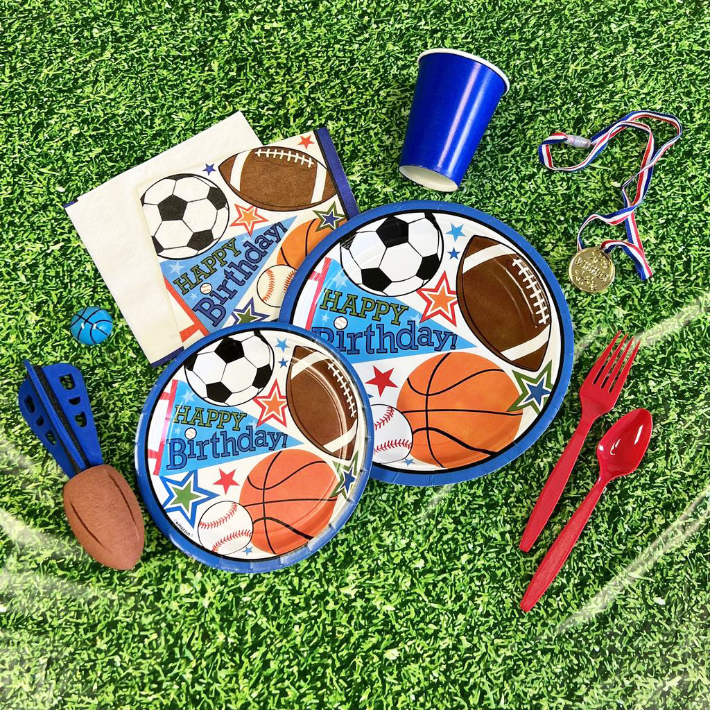 Sports Birthday 7" Plates - 8 Plates/Pack or 144 Plates/Case - Image 2