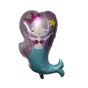 Mermaid-Shaped 29" Foil Mylar Balloon - 1 Balloon or 5 Balloons/Case