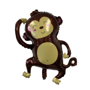 Monkey-Shaped 33" x 35" Foil Mylar Balloon - 1 Balloon