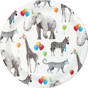 Party Animals 7" Plates - 8 Plates/Pack or 96 Plates/Case
