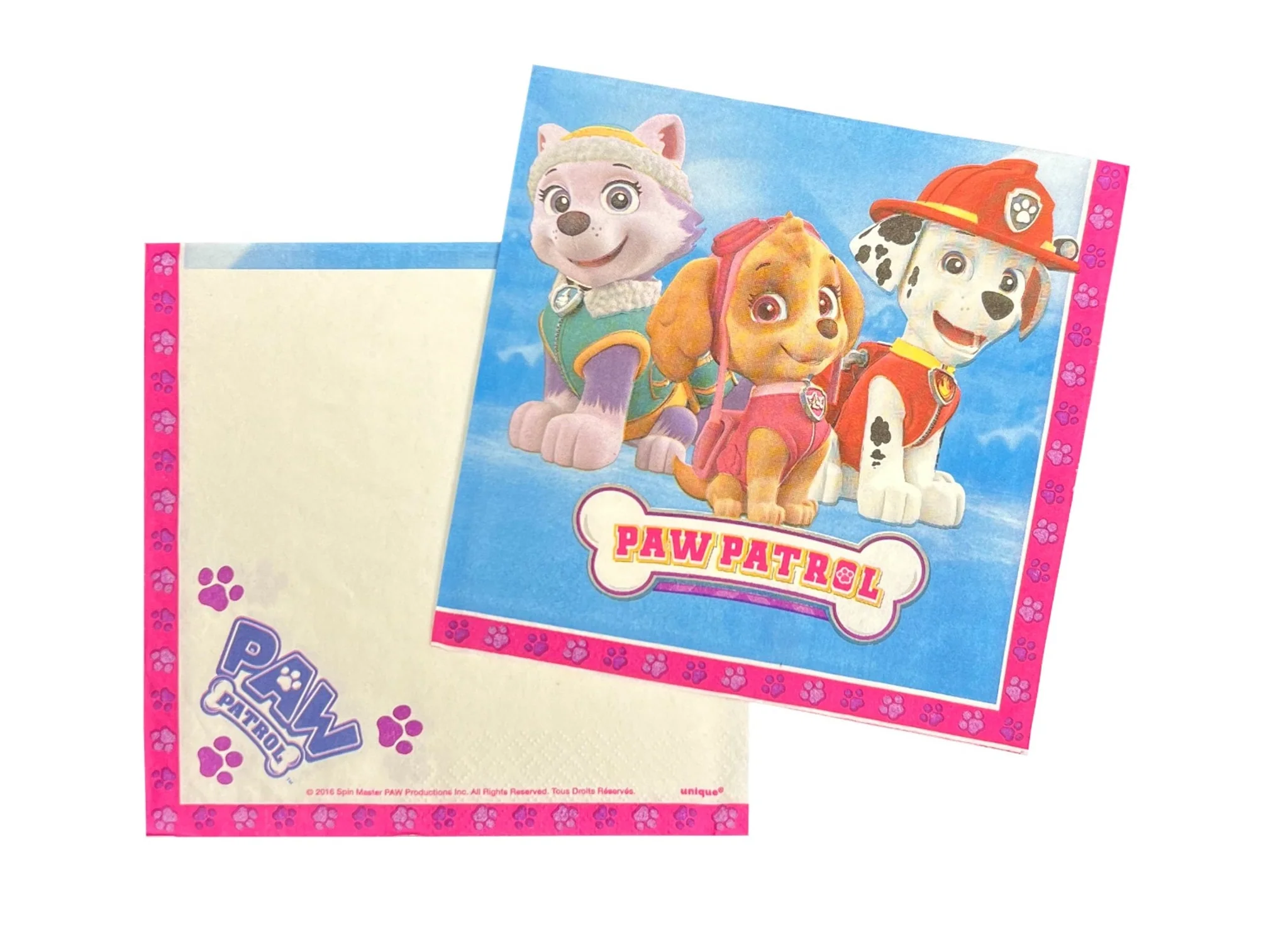 Paw Patrol-Skye Pink Luncheon Napkins - 16 Napkins/Pack or 192 Napkins/Case
