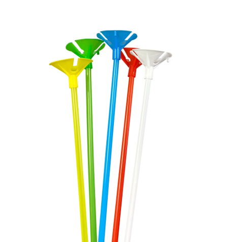 12" Balloon Sticks & Clips - 1 Each or 50pcs/Case